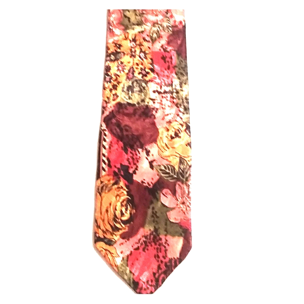 N255, BBB, tie. Gold green red, 3" wide